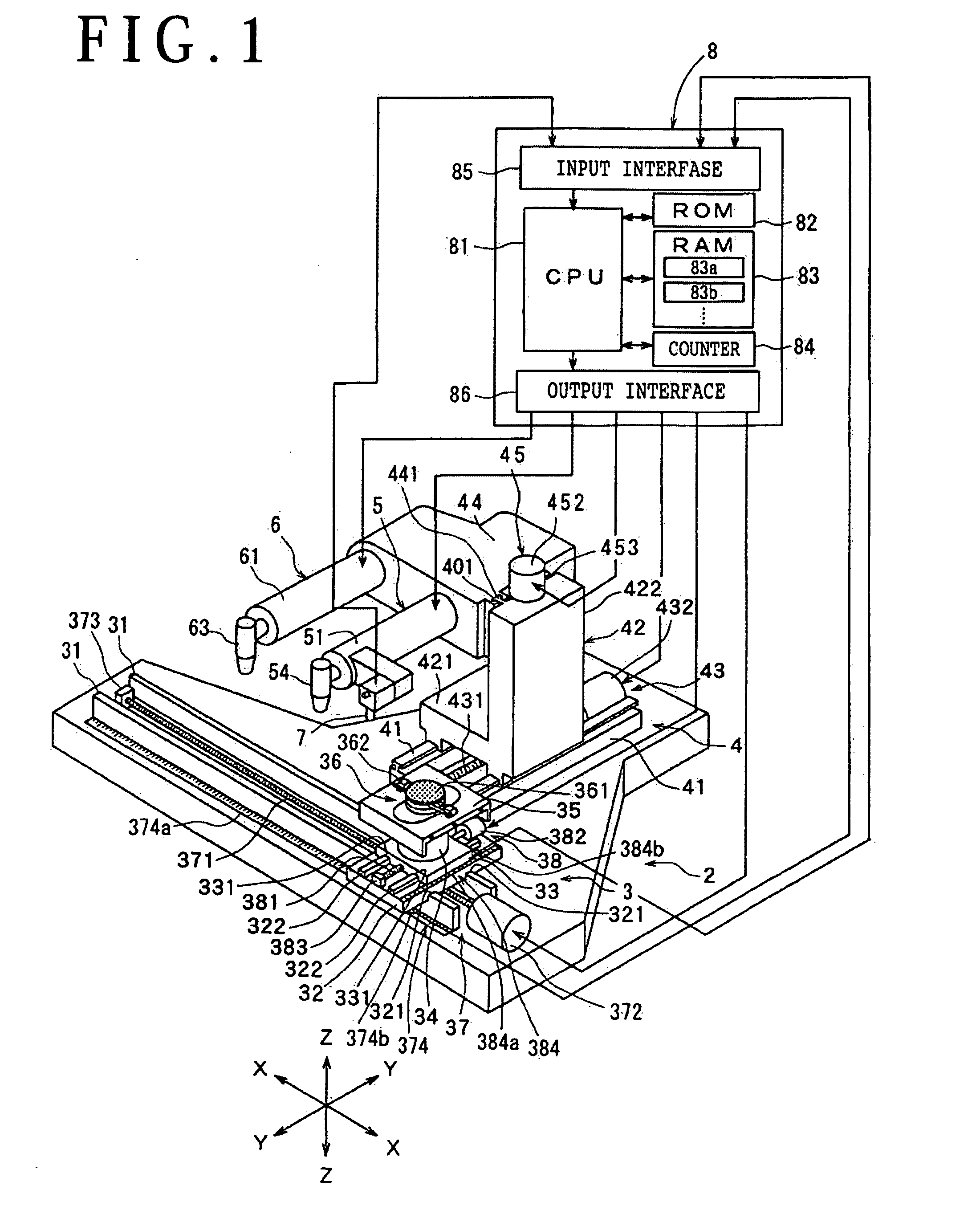 Measuring device for workpiece held on chuck table