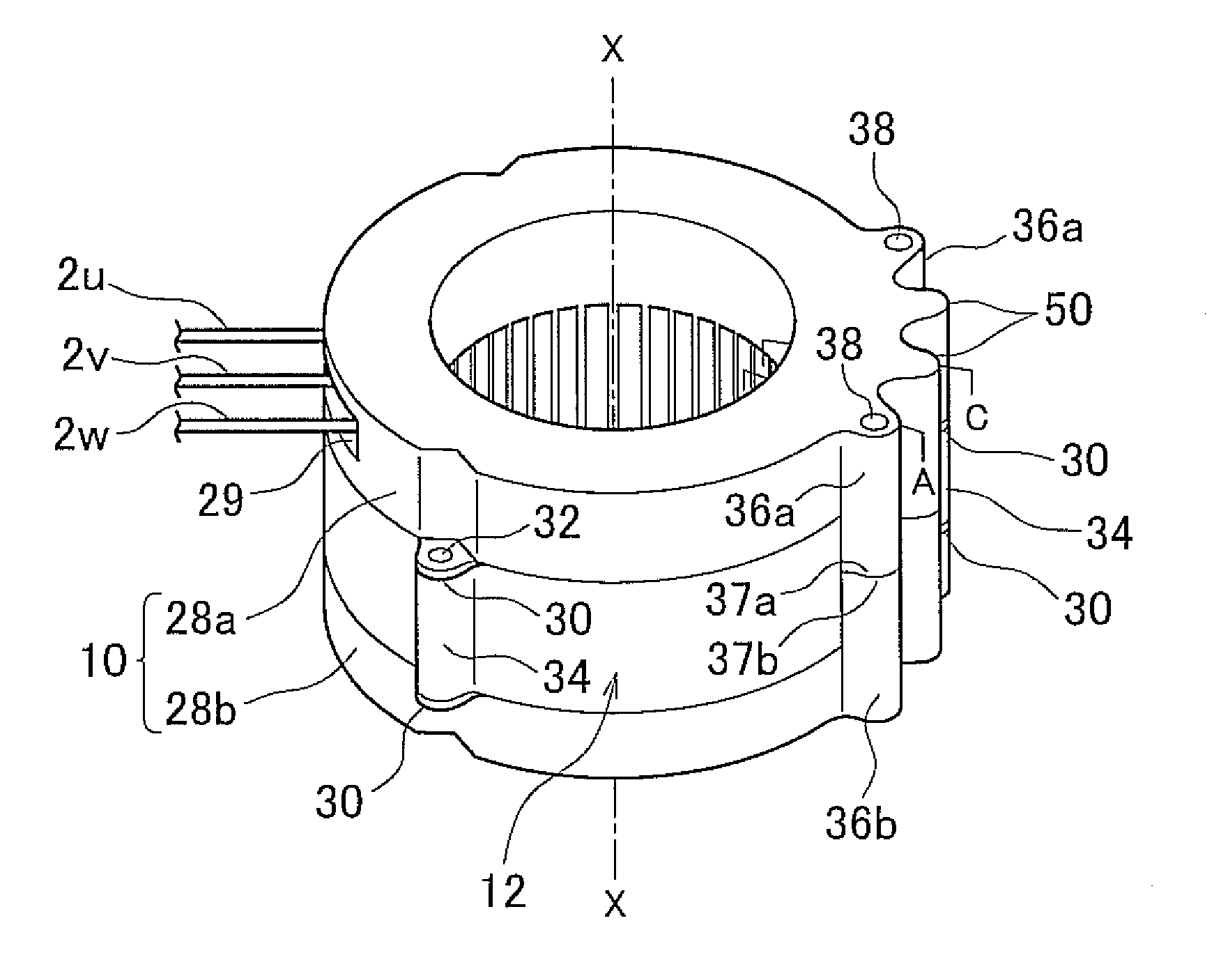 Cooling structure for rotary electric machine