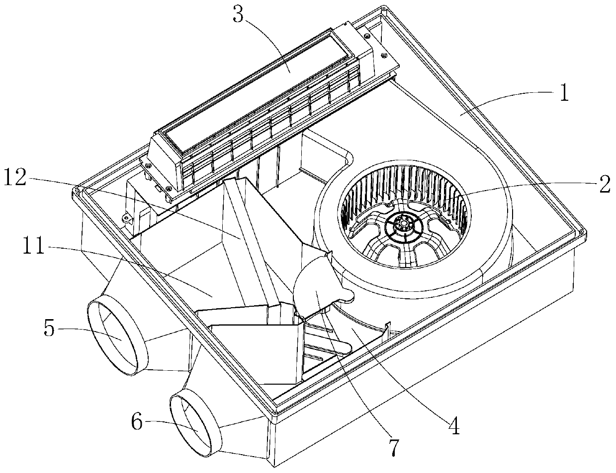 Fresh air device with reasonable space layout