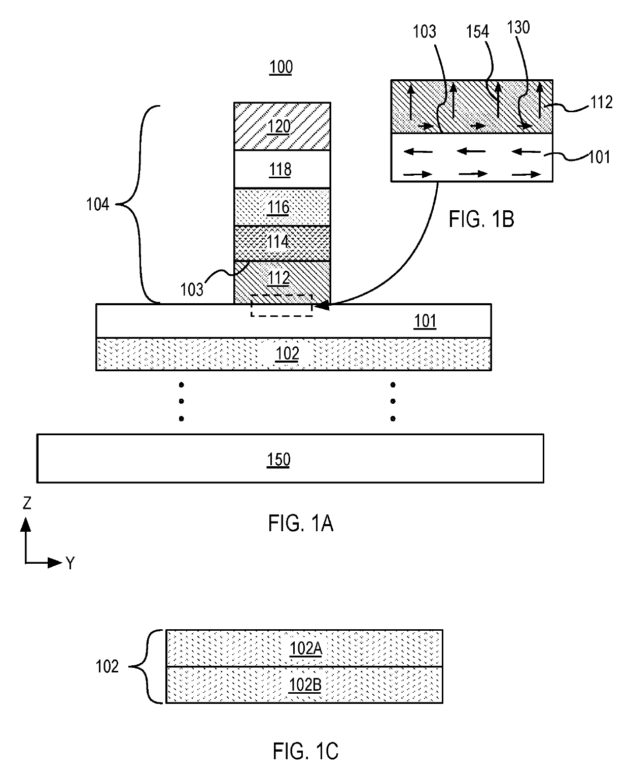 Spin orbit torque (SOT) memory devices with enhanced tunnel magnetoresistance ratio and their methods of fabrication