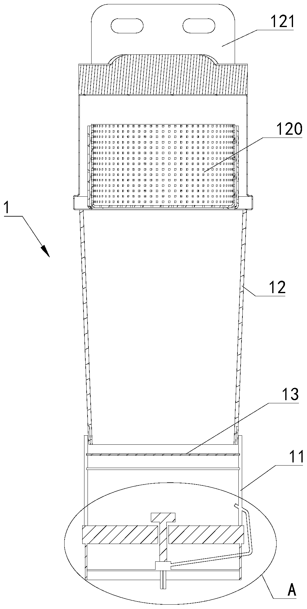 Fuel filter and mechanical equipment