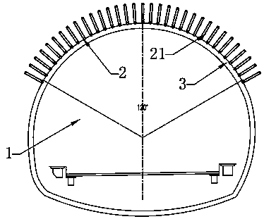 Shallow underground excavation unsymmetrial loading tunnel roof caving in-hole forepoling method