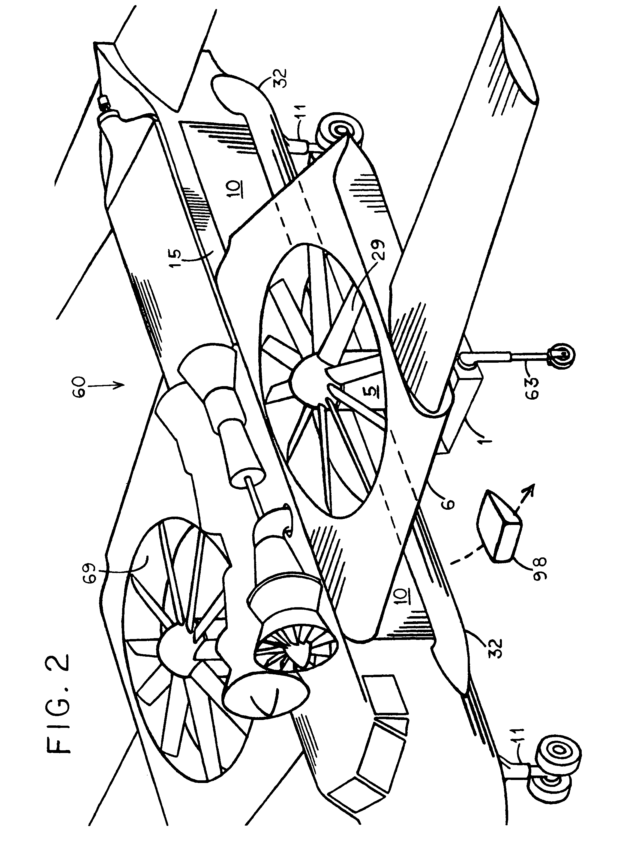 Fly-in landing pad for lift-fan aircraft