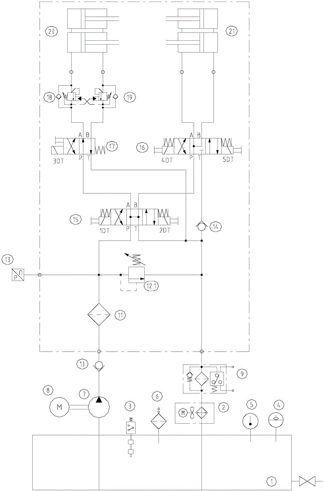 Hydraulic control loop for garbage truck