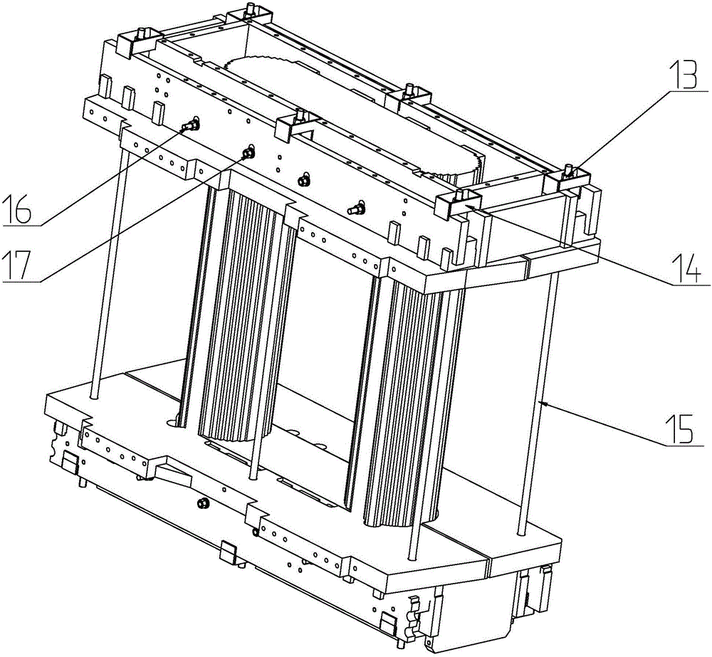 A wooden clamp for transformer iron core