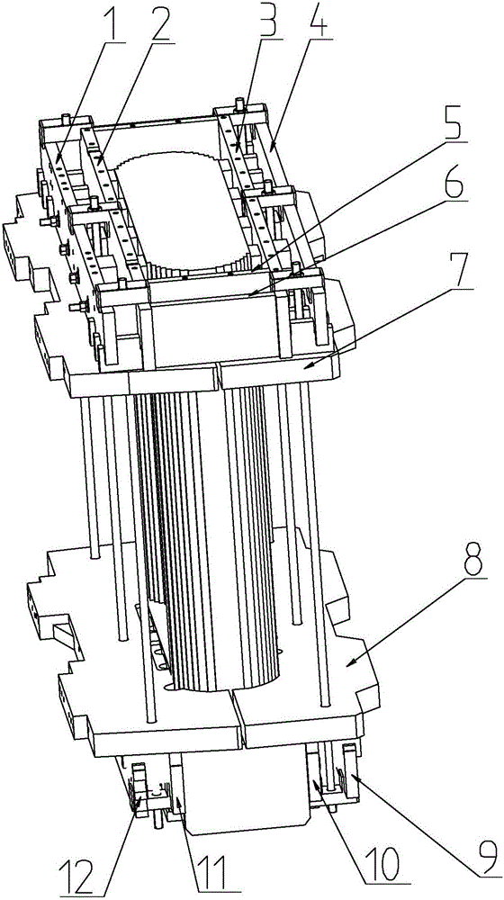 A wooden clamp for transformer iron core