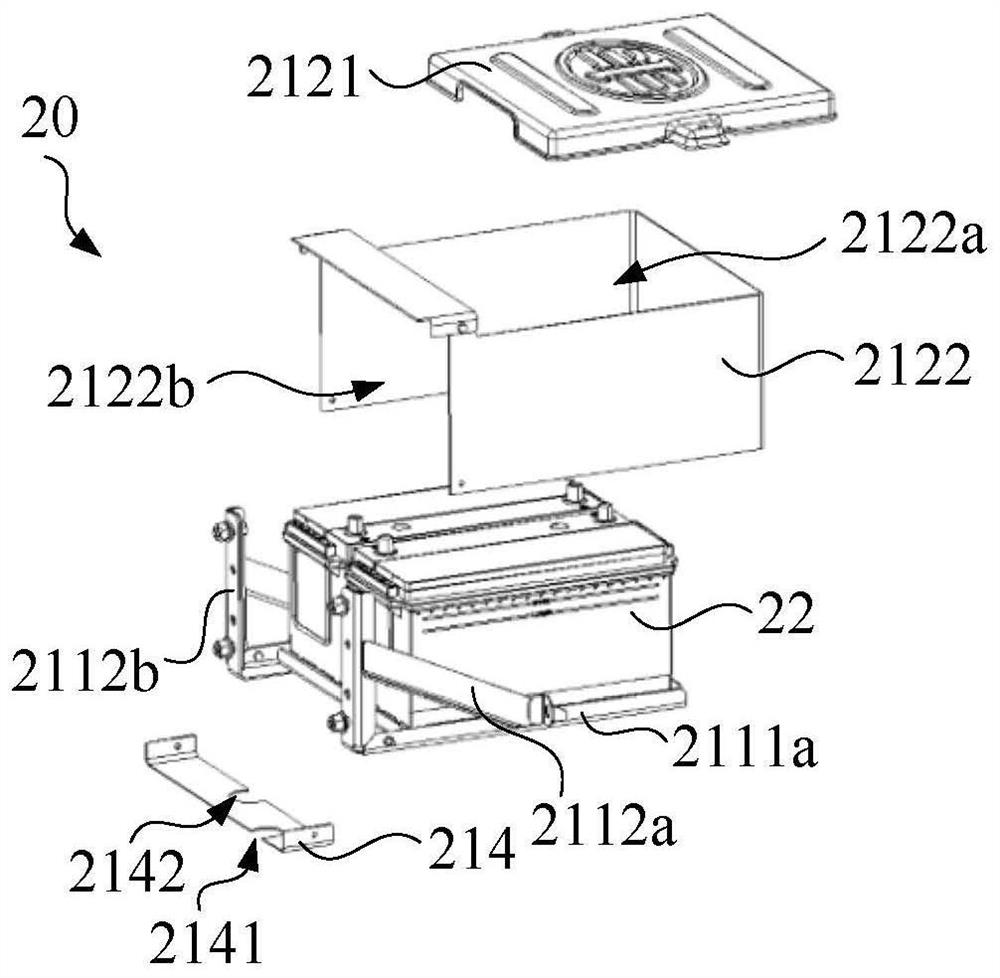 Vehicle storage battery preheating device, vehicle starting preheating device and vehicle