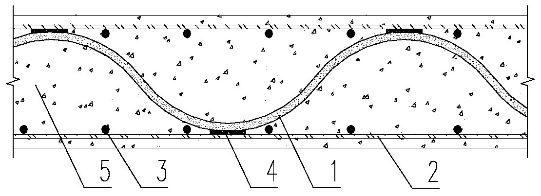 A corrugated welded reinforced steel plate-concrete composite shear wall