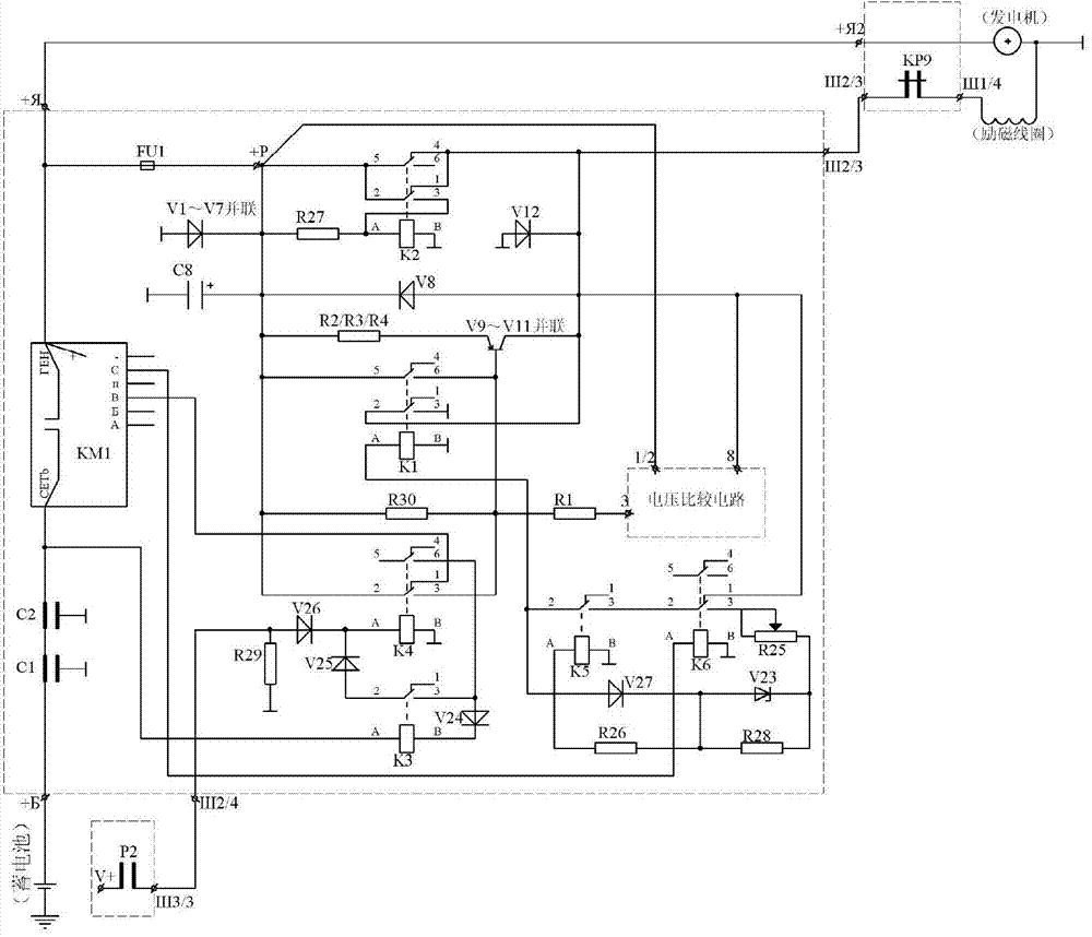 Charging control and protection device of gas turbine