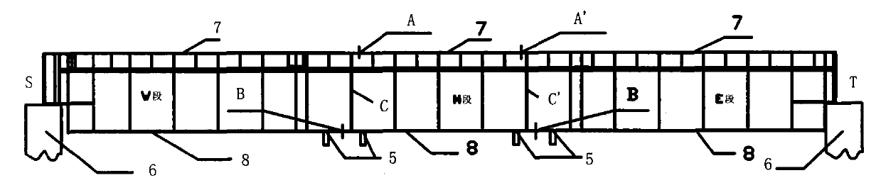 Onsite splicing and mounting method for extra-large and overweight box crane girders