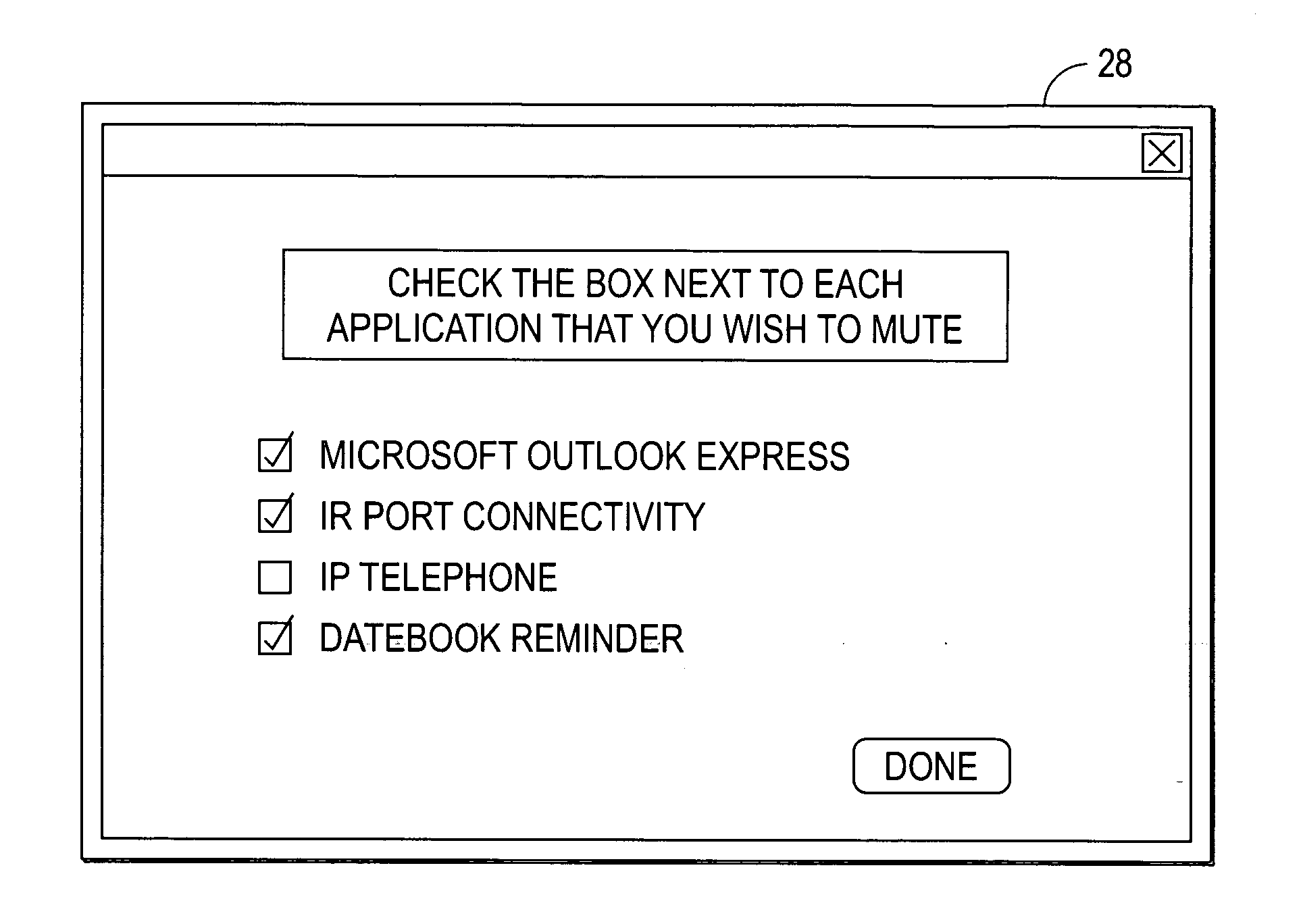 Selective mute / unmute control over applications running on a PC