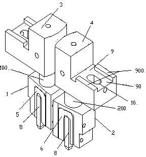 Double-body tool rest device of automatic piston ring imprinter