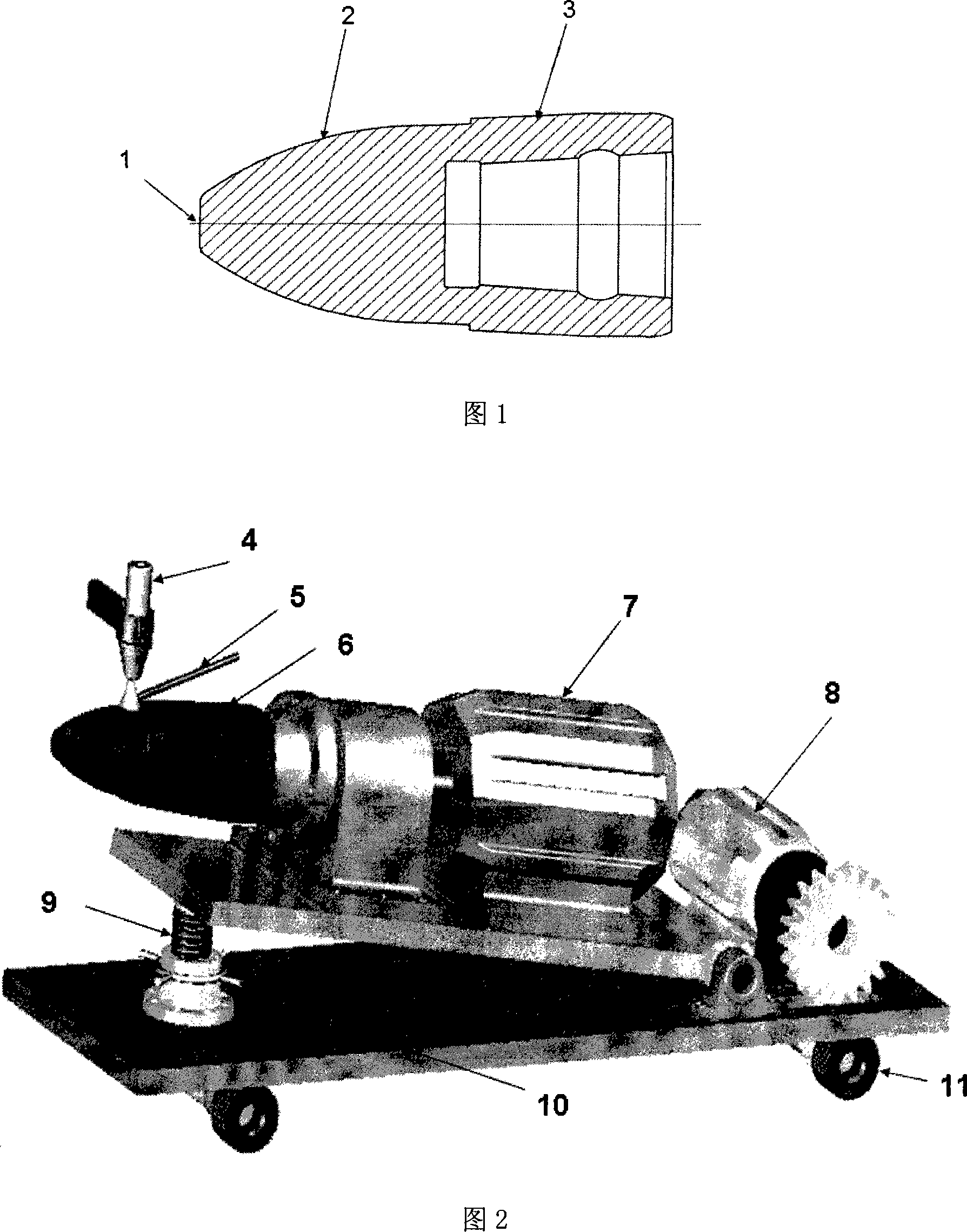 Ceramic-metallic composite cladding layer top head for tube inserting machine and method for producing the same