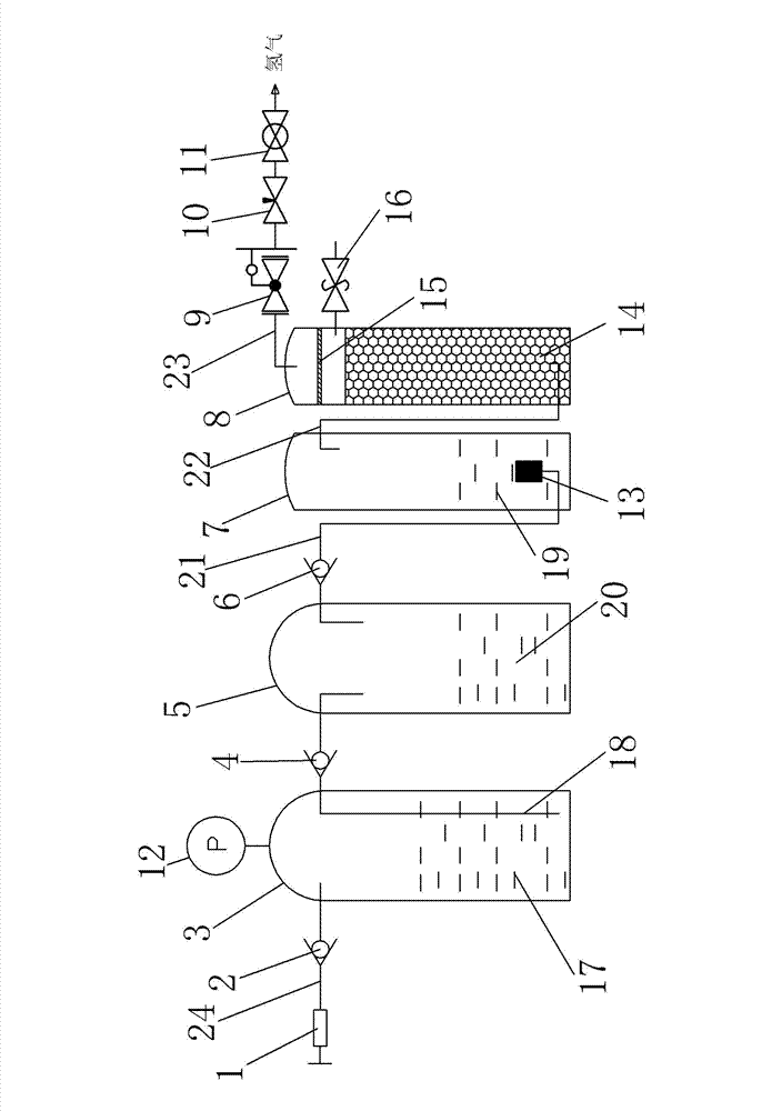 Device for generating hydrogen through powder hydrolysis