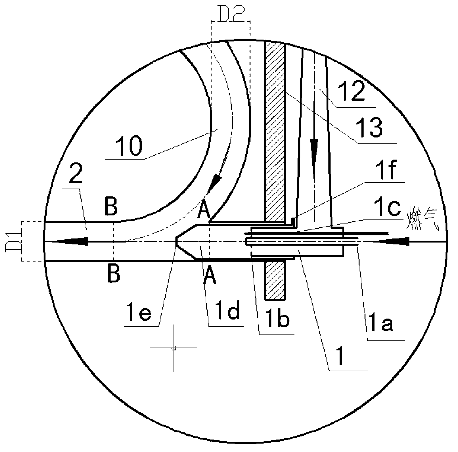 Gas dual-cycle radiant tube heating device