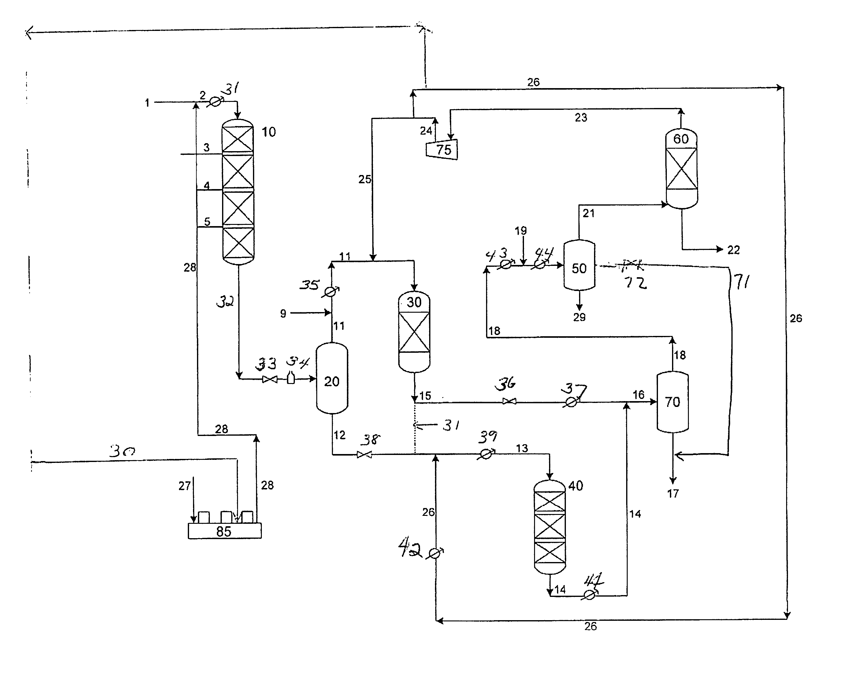 High conversion hydroprocessing using multiple pressure and reaction zones