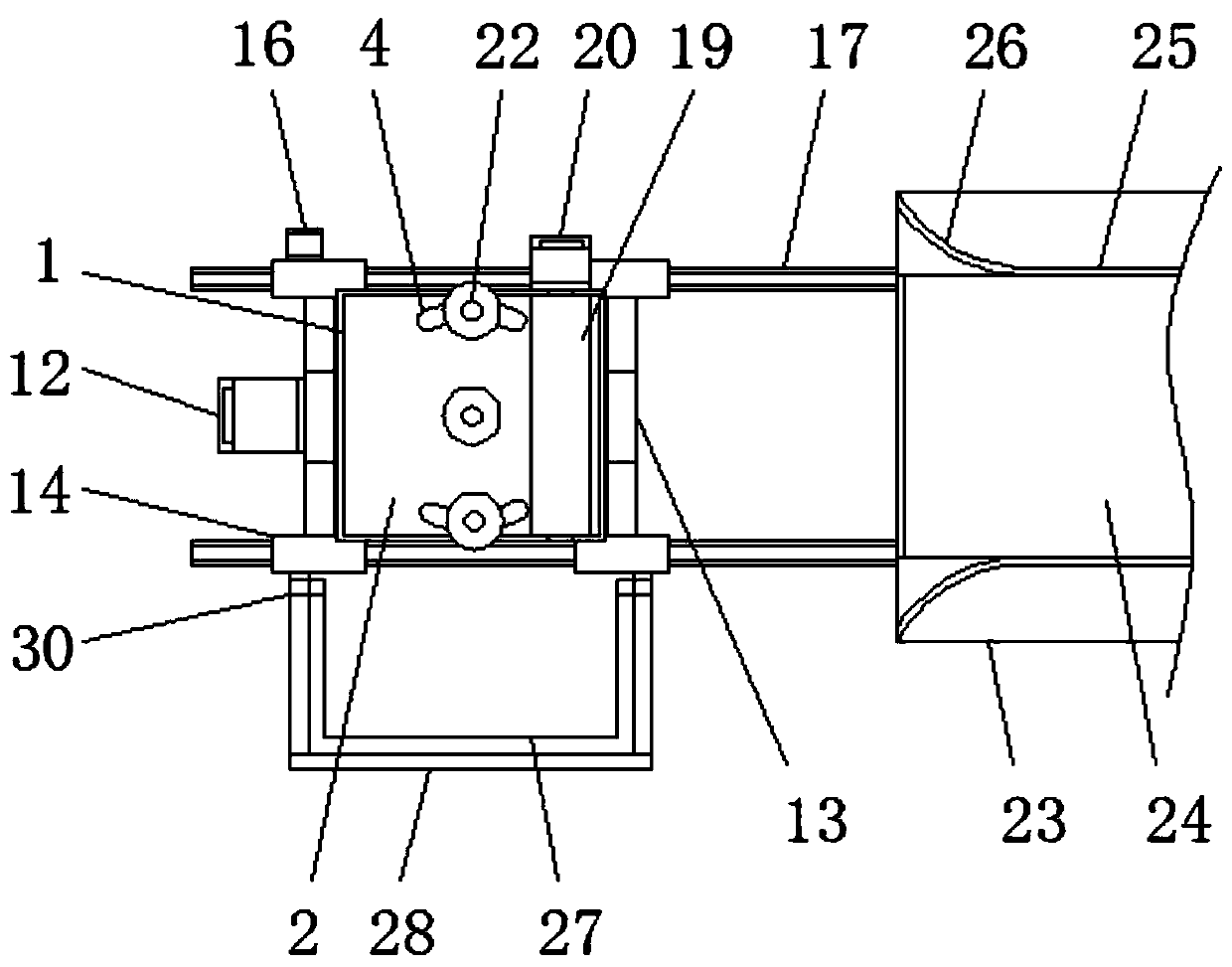 A cutting automatic feeding device for sheet metal production