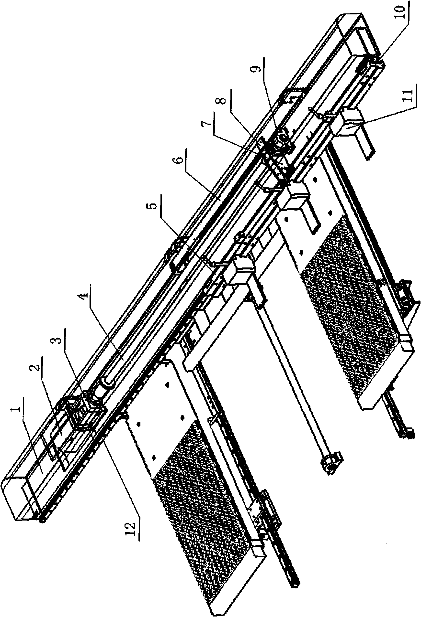 Feeding mechanism of numerical control turret punch press in X-axis direction