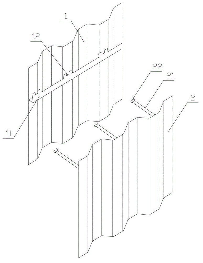 Double-layer corrugated steel plate composite structure partition wall