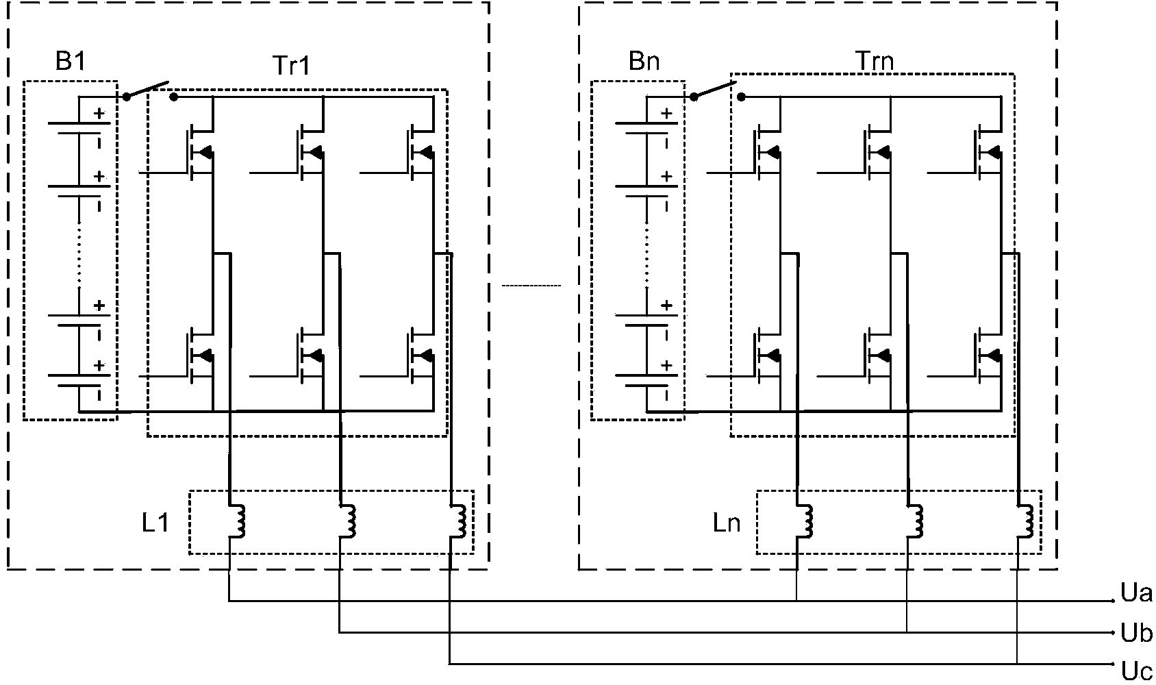 Electric car modularization power system based on parallel connection of batteries and control method