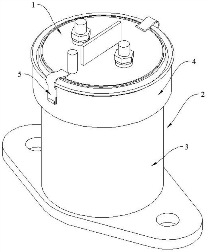 Sealing structure and sealing method of plastic sealing new energy high-voltage direct-current relay