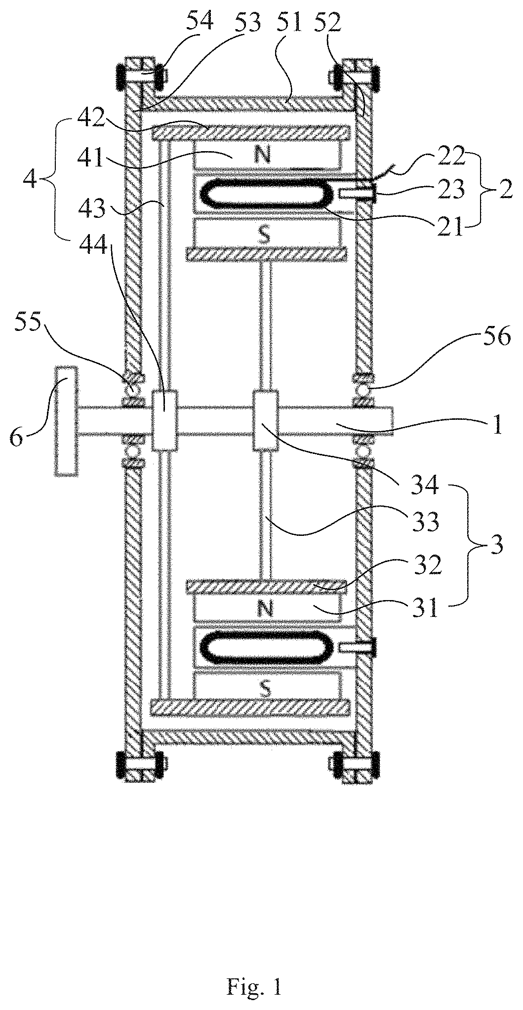 Rare-earth permanent-magnetic axial coreless generator with double magnetic circuits