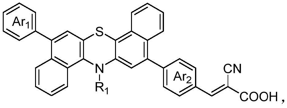 Organic dye sensitizer based on dibenzophenothiazine as well as preparation method and application of organic dye sensitizer