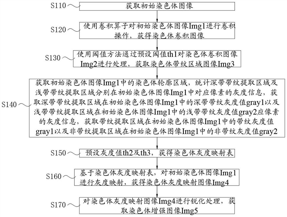 Chromosome stripe image enhancement method and system, intelligent terminal and storage medium