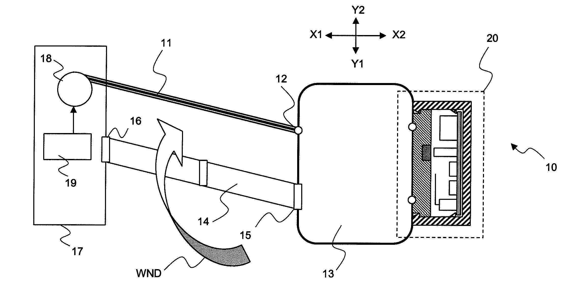 Security Sensor-Transmitter for Detecting Wind in a Home Automation Installation