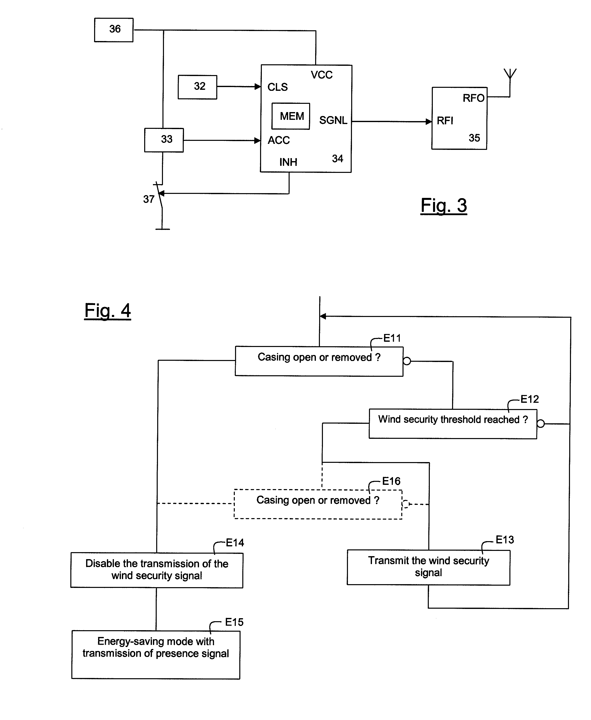 Security Sensor-Transmitter for Detecting Wind in a Home Automation Installation