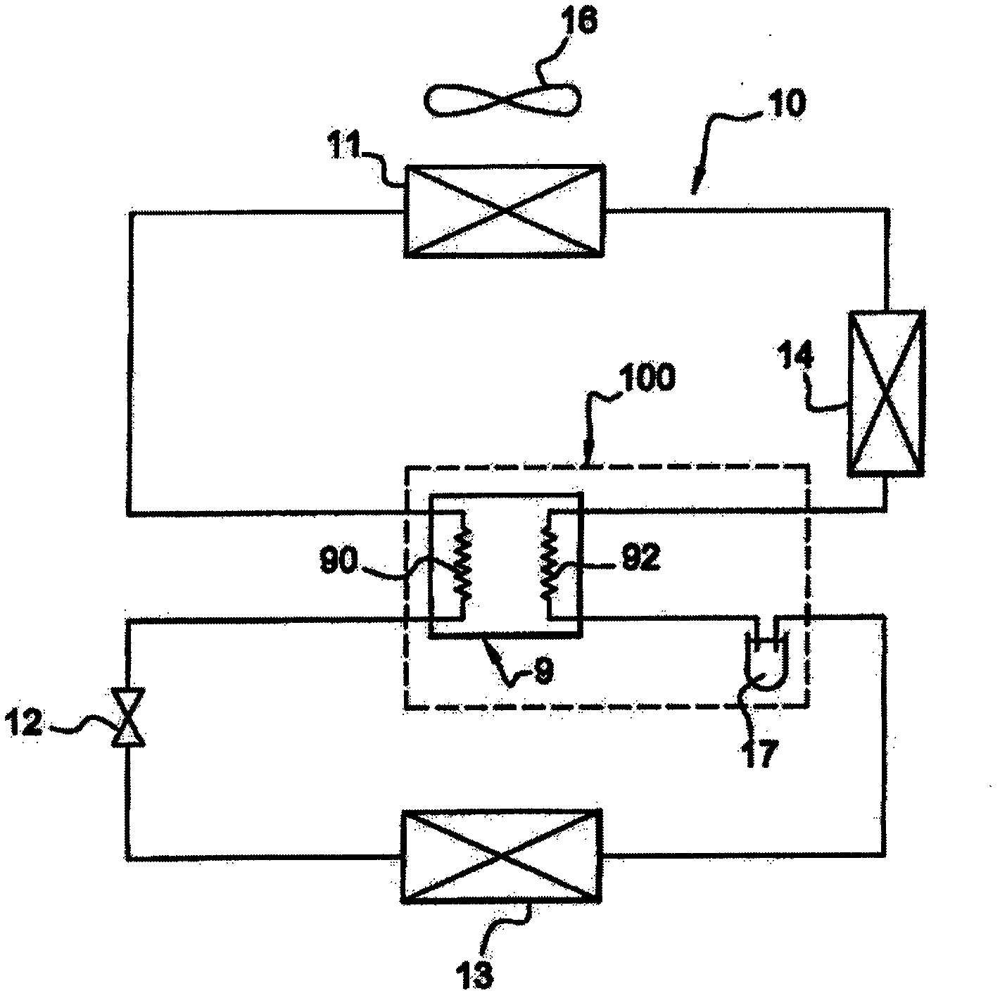 Heat exchanger and integrated air-conditioning assembly including such exchanger