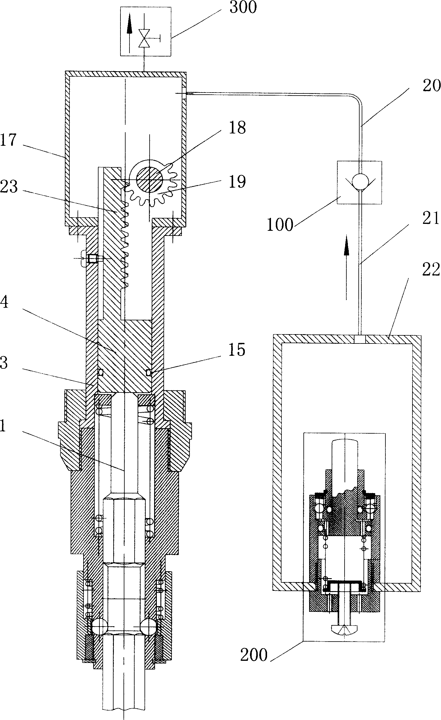 Straight line shock device