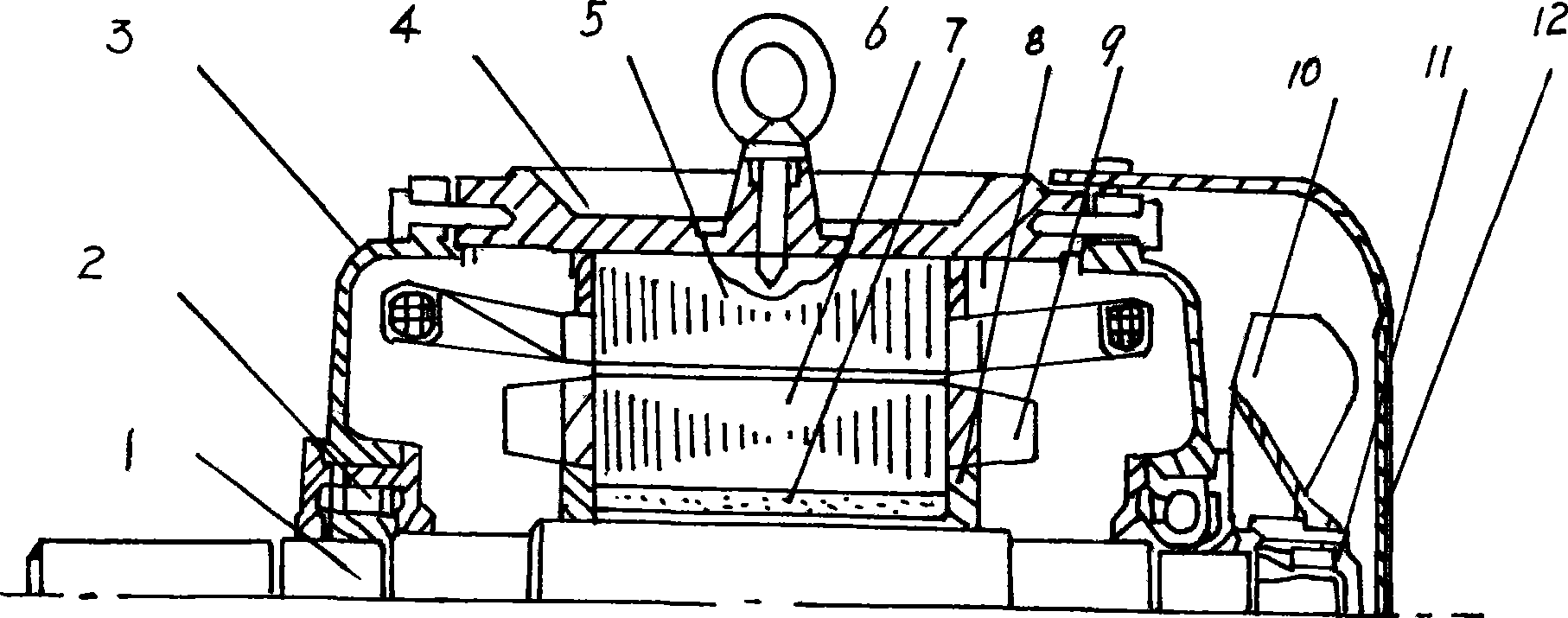 Single transplanted magnet steel permanent magnet synchronous motor