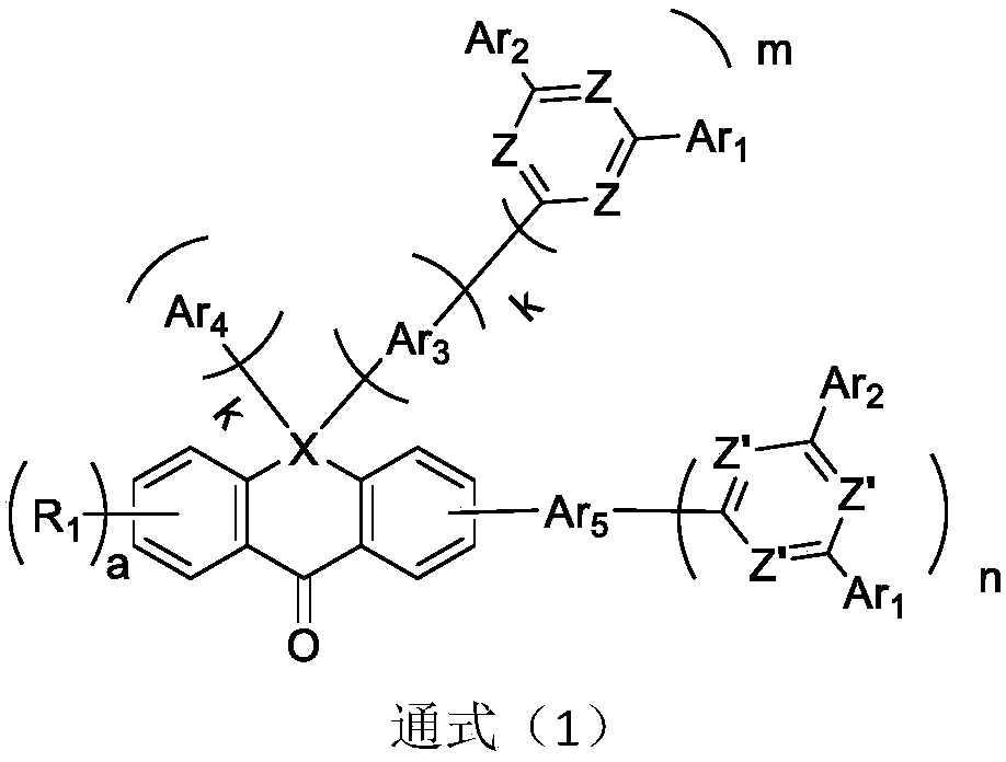 Compound containing anthrone and azacycle and application of compound to OLED