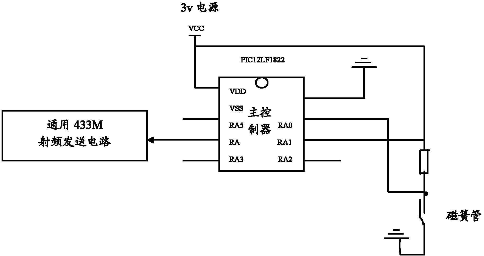 Wireless door magnetic device with low power consumption and method for controlling wireless door magnetic alarm