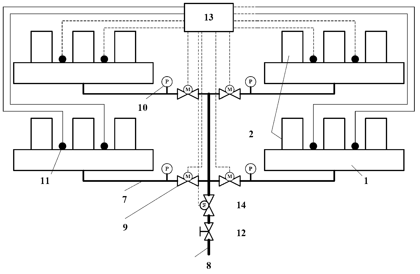 Pneumatic dust cleaning device of boiler