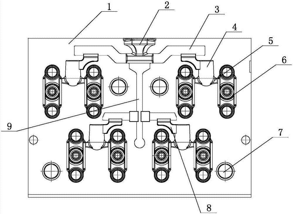 Mixing-type pouring device and casting technology for support castings