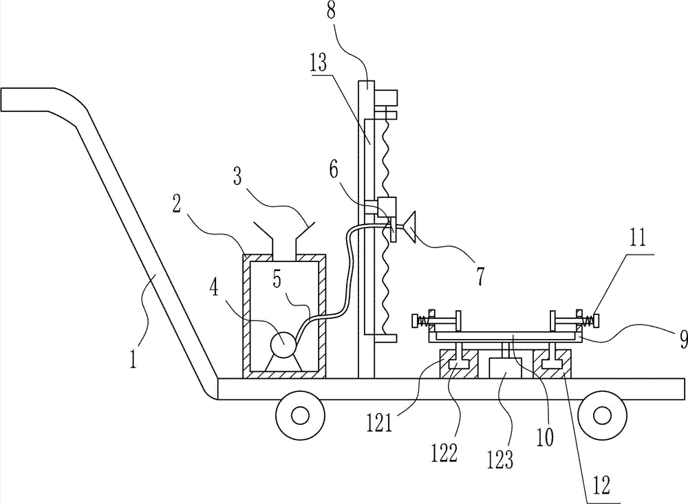 Efficient paint spraying device of circular anti-collision barrel used for traffic bridge