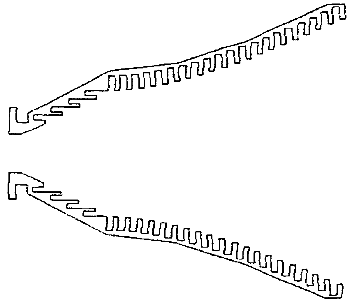 Horn antenna combining horizontal and vertical ridges