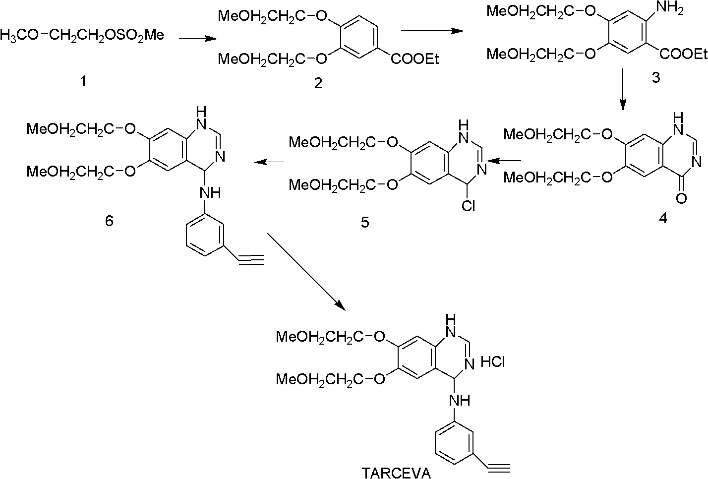 Preparation method of tarceva