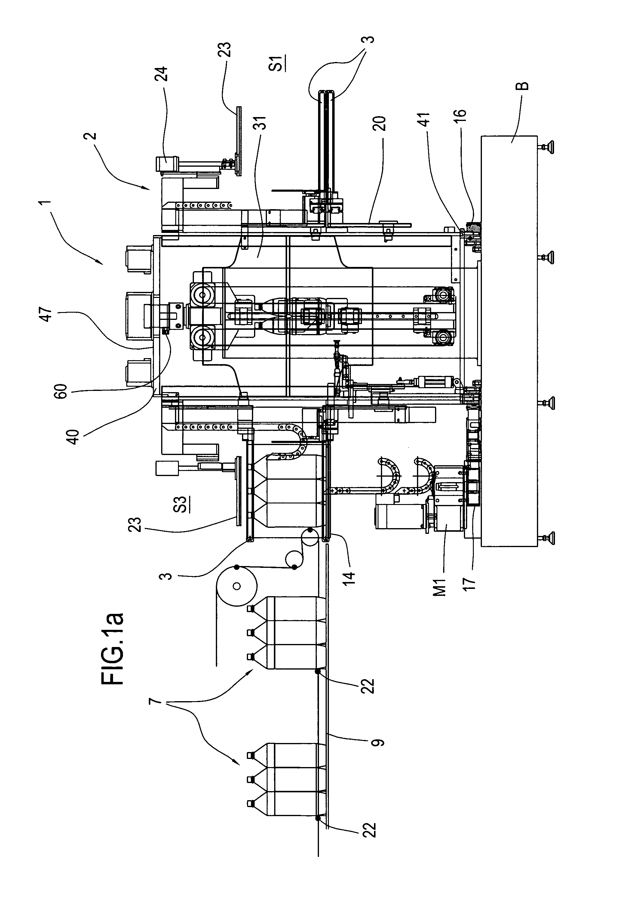 Machine for wrapping groups of products with tubular lengths of stretch film