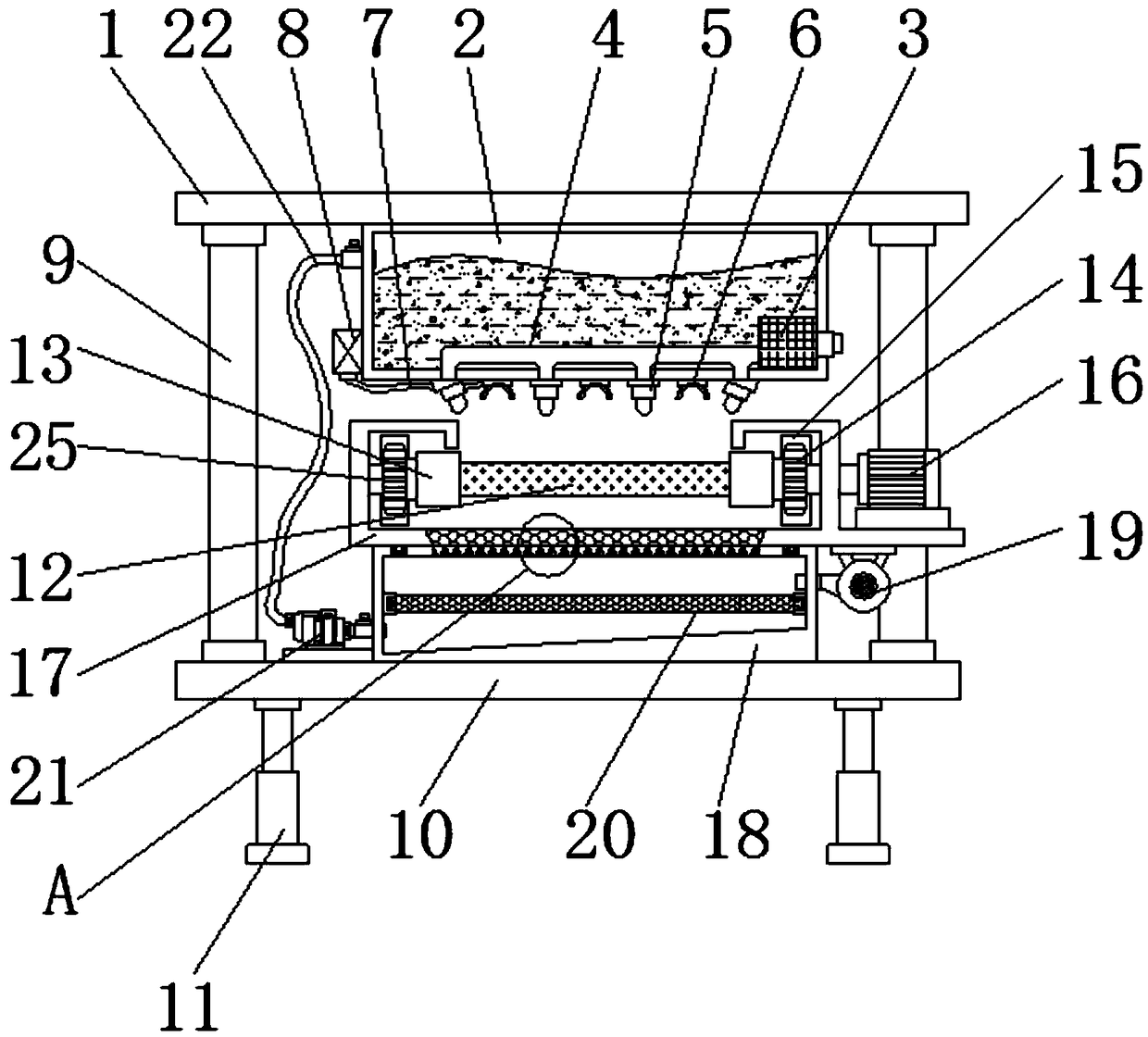 Saving type paint spraying device for tubular accessory of automobile