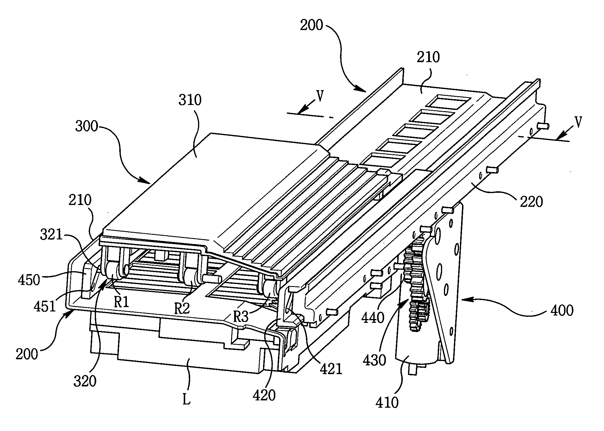 Automatic door mechanism for projector