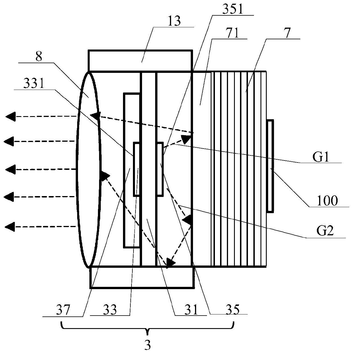 Light component, terminal equipment and working condition control method