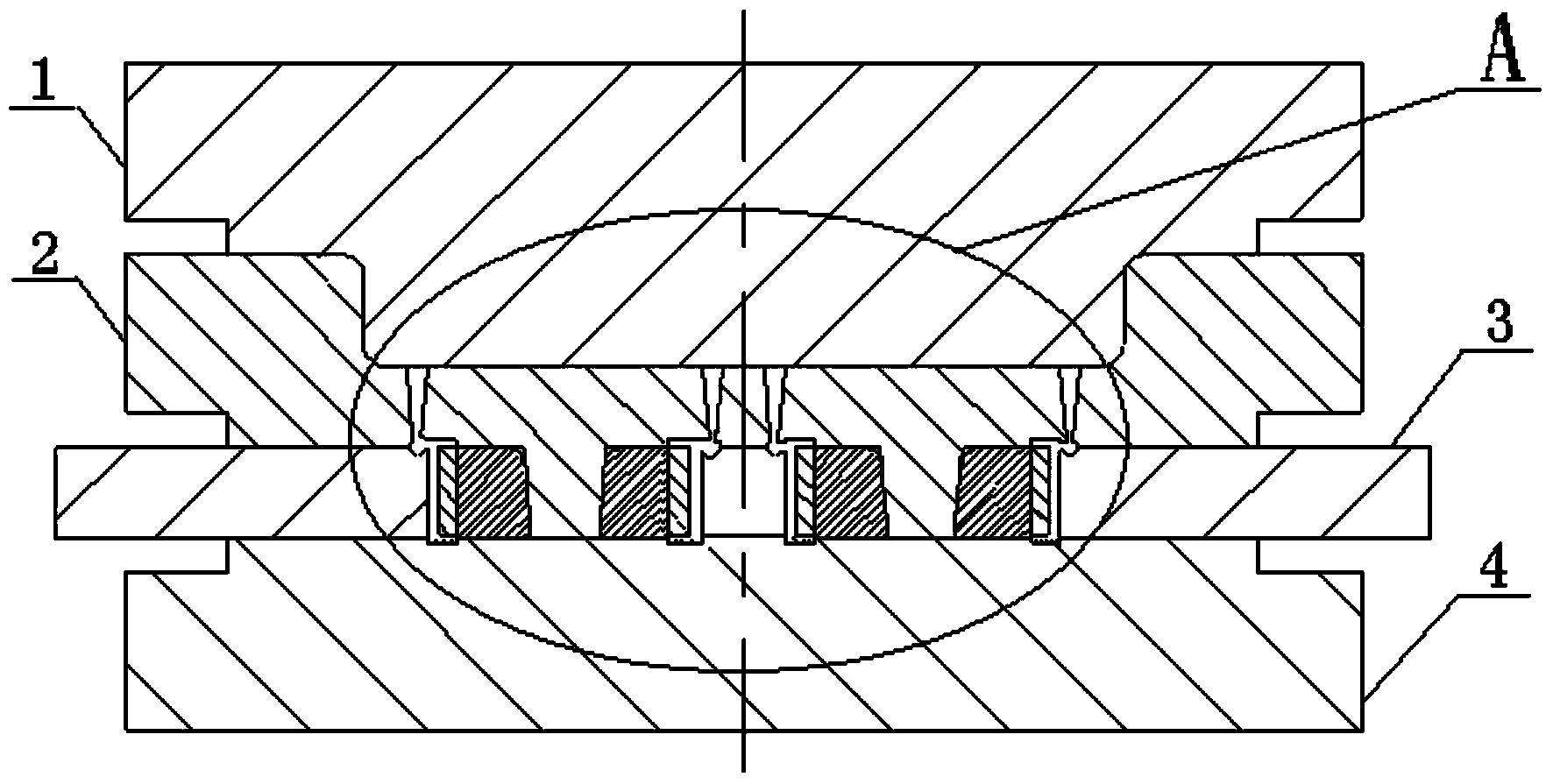 Die for valve core framework coated insulating silicone and using method thereof