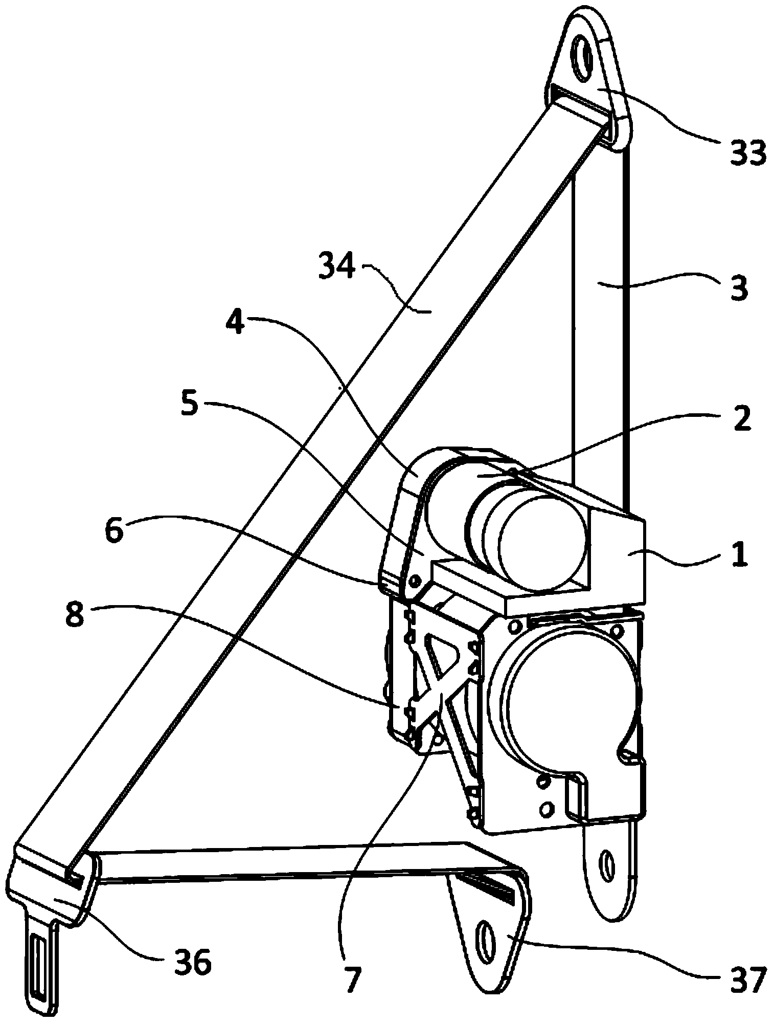 Automobile active type pre-tightening safety belt