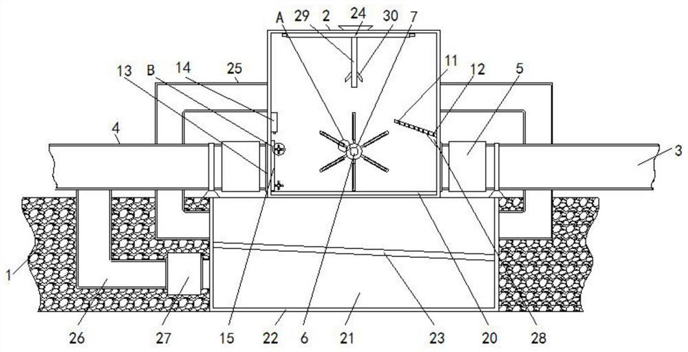 Drainage device with flood discharge function for municipal field