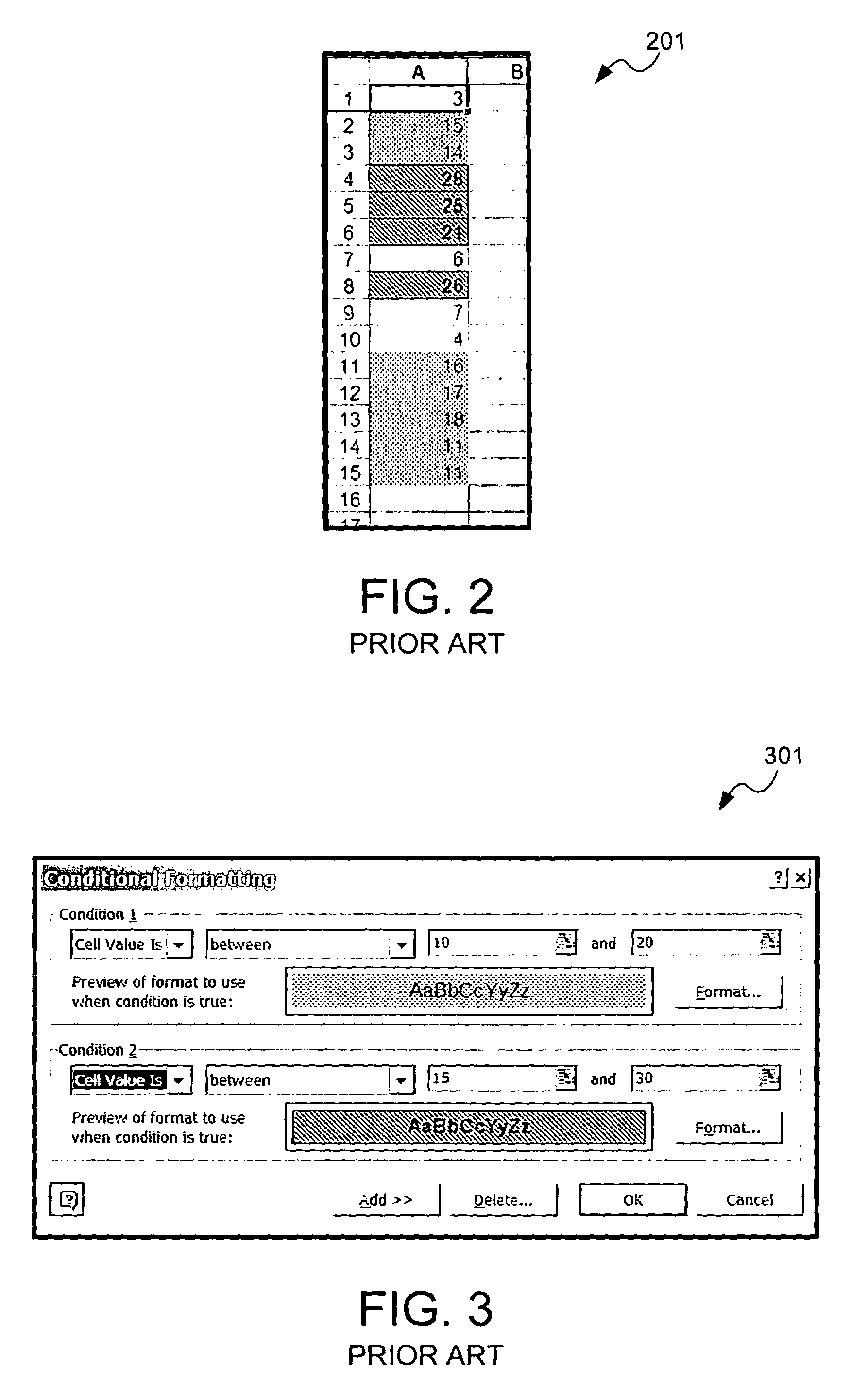 Variable formatting of cells