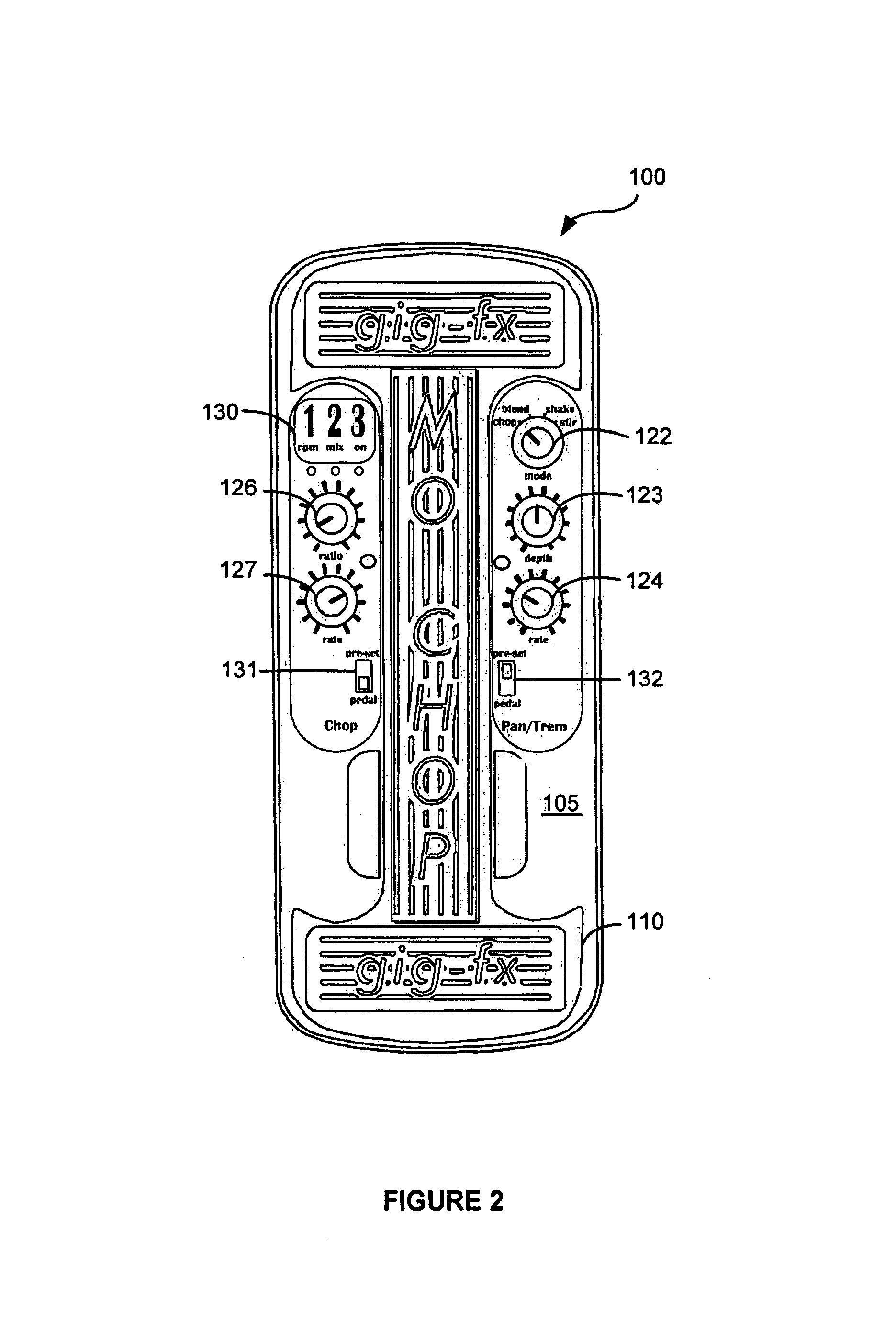 Sound-effect foot pedal for electric/electronic musical instruments