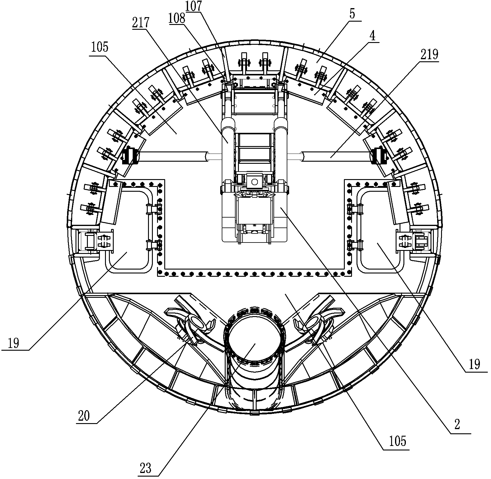 Shield structure formed by shallow tunneling method in air-pressure mode